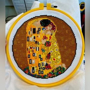 The Kiss in Cross Stitch